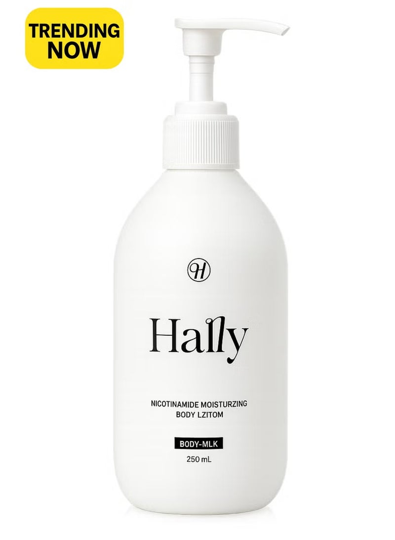 HALLY Haily Body Milk with Nicotinamide 250ml – Intensive Moisturizing Body Lotion for All Skin Types, Fast Absorbing Formula for Dry & Dull Skin, Long-Lasting Hydration & Skin Nourishment - Image 1